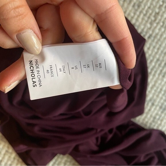 NWOT Nicholas Cory One Shoulder Embellished Gown 8 - Picture 6 of 7